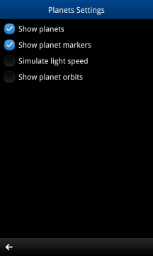 Zobrazování informací o planetách