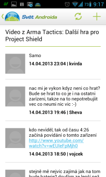 svetandroida.cz: komentáře pod článkem