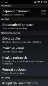 Nastavení aplikace