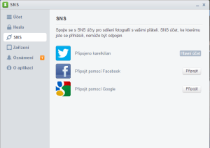 Nastavení propojení se sociálními sítěmi