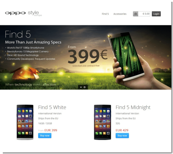 Buy OPPO Find 5 - Free Shipping from Europe  EU  - OPPO Style Europe