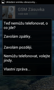 Hovor lze odmítnout současně s odesláním textové zprávy