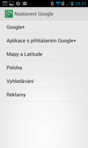 Nastavení Google