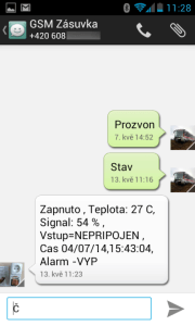 SMSky se zobrazují formou dialogu