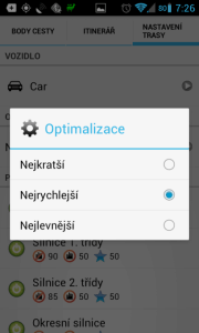 Optimalizace trasy