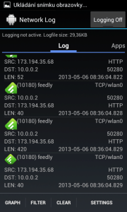 Network Log: Protokol spojení a přenosů