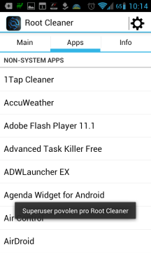 Root Cleaner: správa aplikací