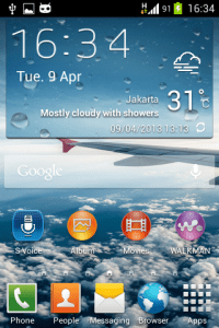 Widget počasí ze Samsungu Galaxy S4
