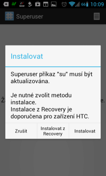 Superuser: aplikaci je nutné nainstalovat