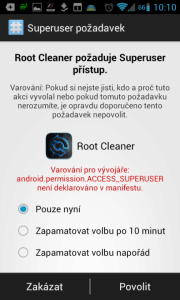 Superuser: schválení požadavku na práva roota