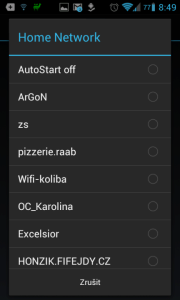 Volba domácí sítě
