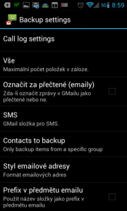 SMS Backup+: Pokročilé nastavení