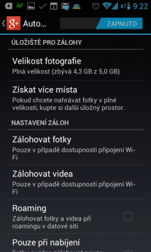 Google+: nastavení zálohování fotografií