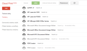 Správa cloudových tiskáren