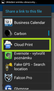 Sdílet budeme na Cloud Print