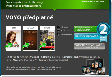 Předplatné - Voyo.cz – Videoportál s jedinečnou nabídkou filmů a seriálů