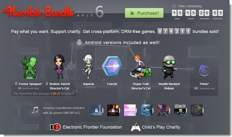 The Humble Bundle with Android 6  pay what you want and help charity