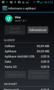 Aplikace zabere 50 MB a nelze ji přesunout