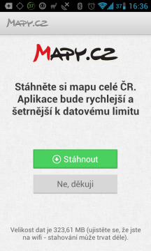 Nabídka stažení map ČR