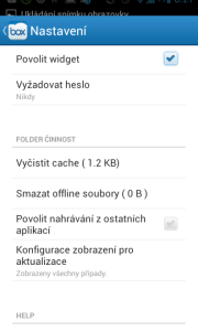 Box: možnosti nastavení