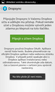 Dropsync: připojení k Dropboxu