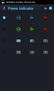 Možnost výběru ikony baterie