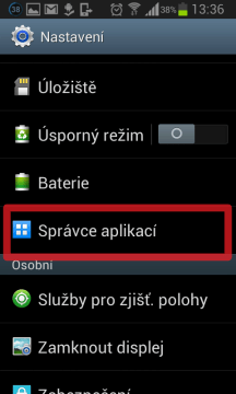 Správa aplikací