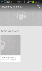 Google Play Music: moje knihovna