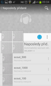 Google Play Music: naposledy přidané skladby