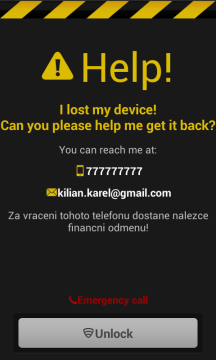 Toto uvidí nálezce na obrazovce