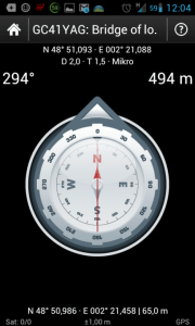c:geo: navigace kompasem