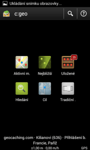 c:geo: hlavní obrazovka