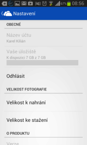 SkyDrive: možnosti nastavení