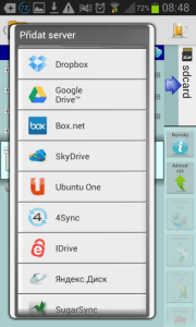 X-plore File Manager: připojení cloudového disku