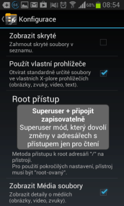 X-plore File Manager: možnosti nastavení