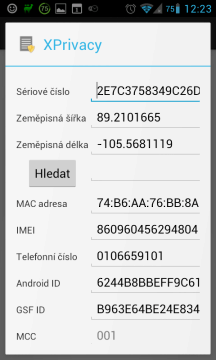 Nastavení podvržených údajů