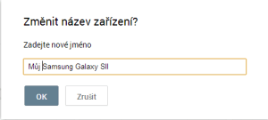 Zařízení můžete přejmenovat