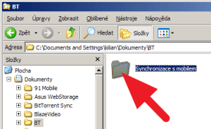 Vyberte složku, kterou chcete synchronizovat.