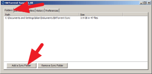 Na záložce Folders stiskněte Add a Sync Folder