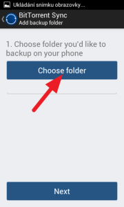 Vyberte složku k záloze