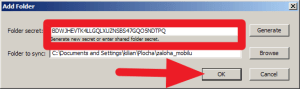 Do Folder secret zkopírujete nebo opíšete tajný kód