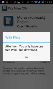 Zdarma lze stáhnout Wiki Plus jen pro jednu mapu