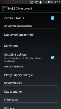 Jako první krok musíme NoLED aktivovat