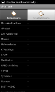 VirusTotal: podrobné výsledky testu