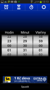 Budík (Alarm) Xtreme: časovač neboli minutka
