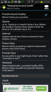 AlarmDroid: možnosti nastavení buzení