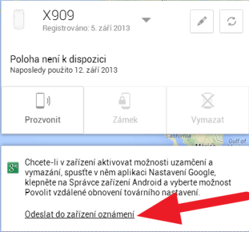 Je možné odeslat do zařízení oznámení přímo z webového rozhraní ADM