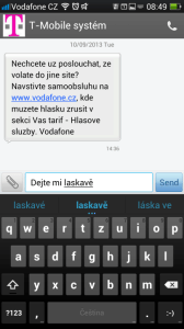 Editor SMS nepočítá napsané znaky