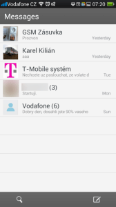 Seznam SMS konverzací