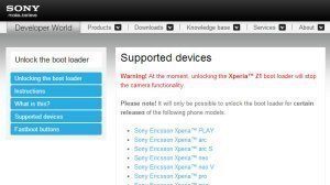 Sony varuje: po odemknutí bootloaderu Xperie Z1 přestane fungovat fotoaparát!